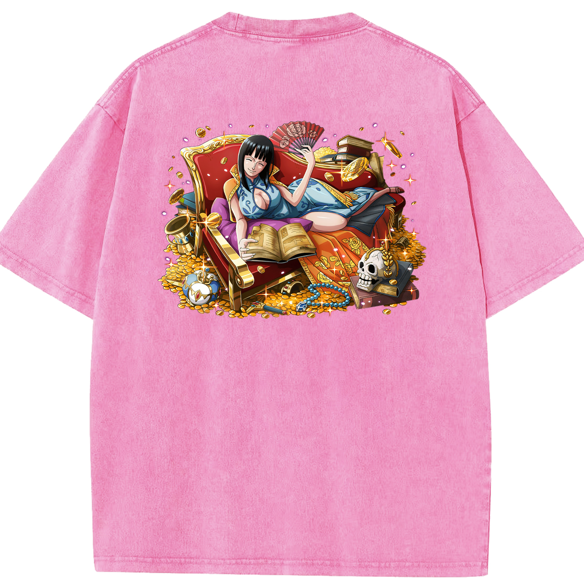 ワンピース ニコ・ロビン ONE PIECE Nico Robin 綿100% ヴィンテージ風 半袖Tシャツ（背面プリント）